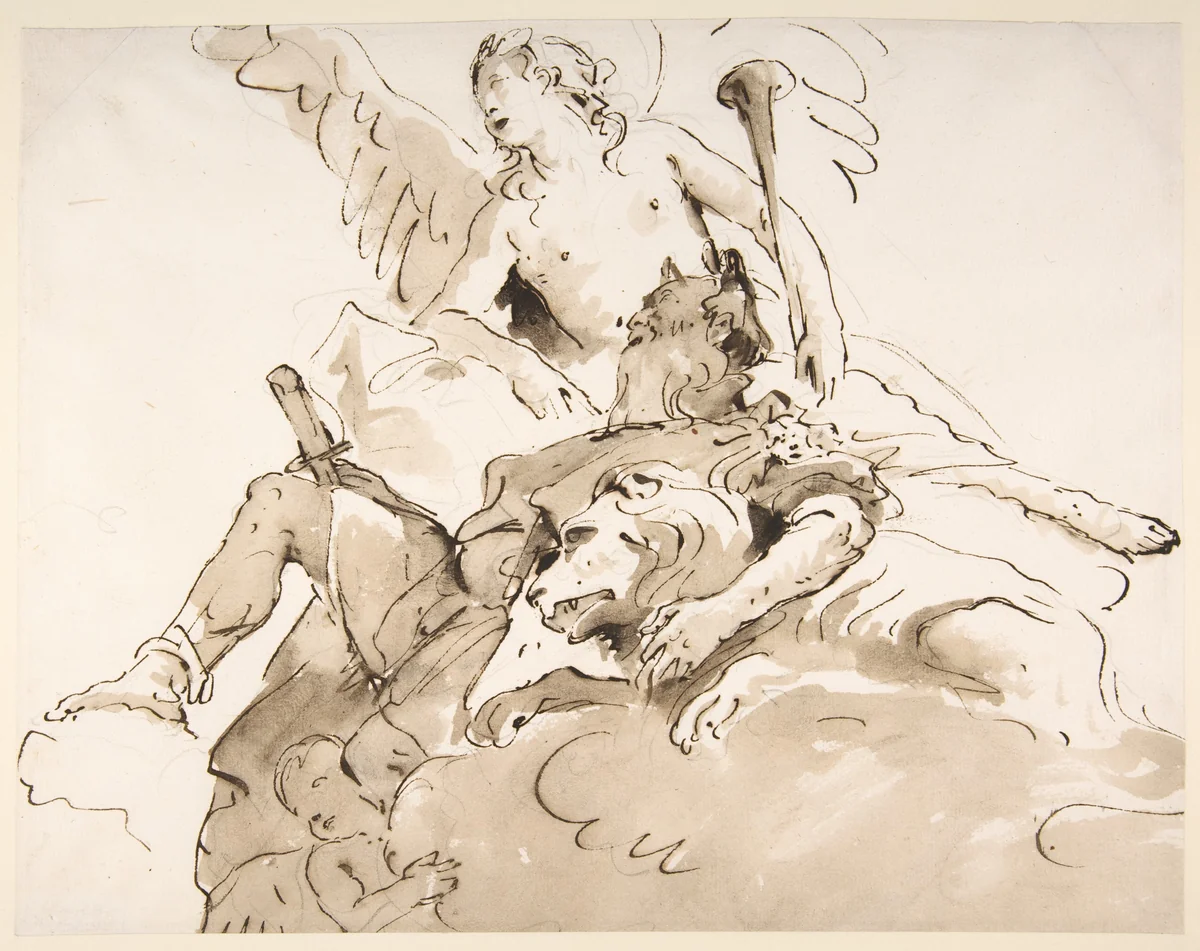 Apotheosis of a Warrior by Giovanni Battista Tiepolo, drawing, 1696-1770