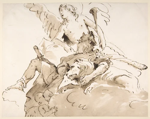 Apotheosis of a Warrior by Giovanni Battista Tiepolo, drawing, 1696-1770