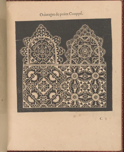 Les Singuliers et Nouveaux Portraicts... page 10 (recto) by Federico de Vinciolo, book, 1588