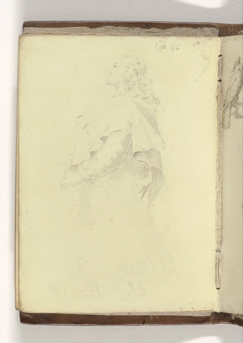 Johannes de Evangelist onder het kruis by anonymous, drawing, 1586