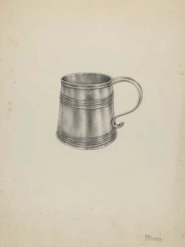 Silver Mug by Palmyra Pimentel, index of american design, 1935-1942