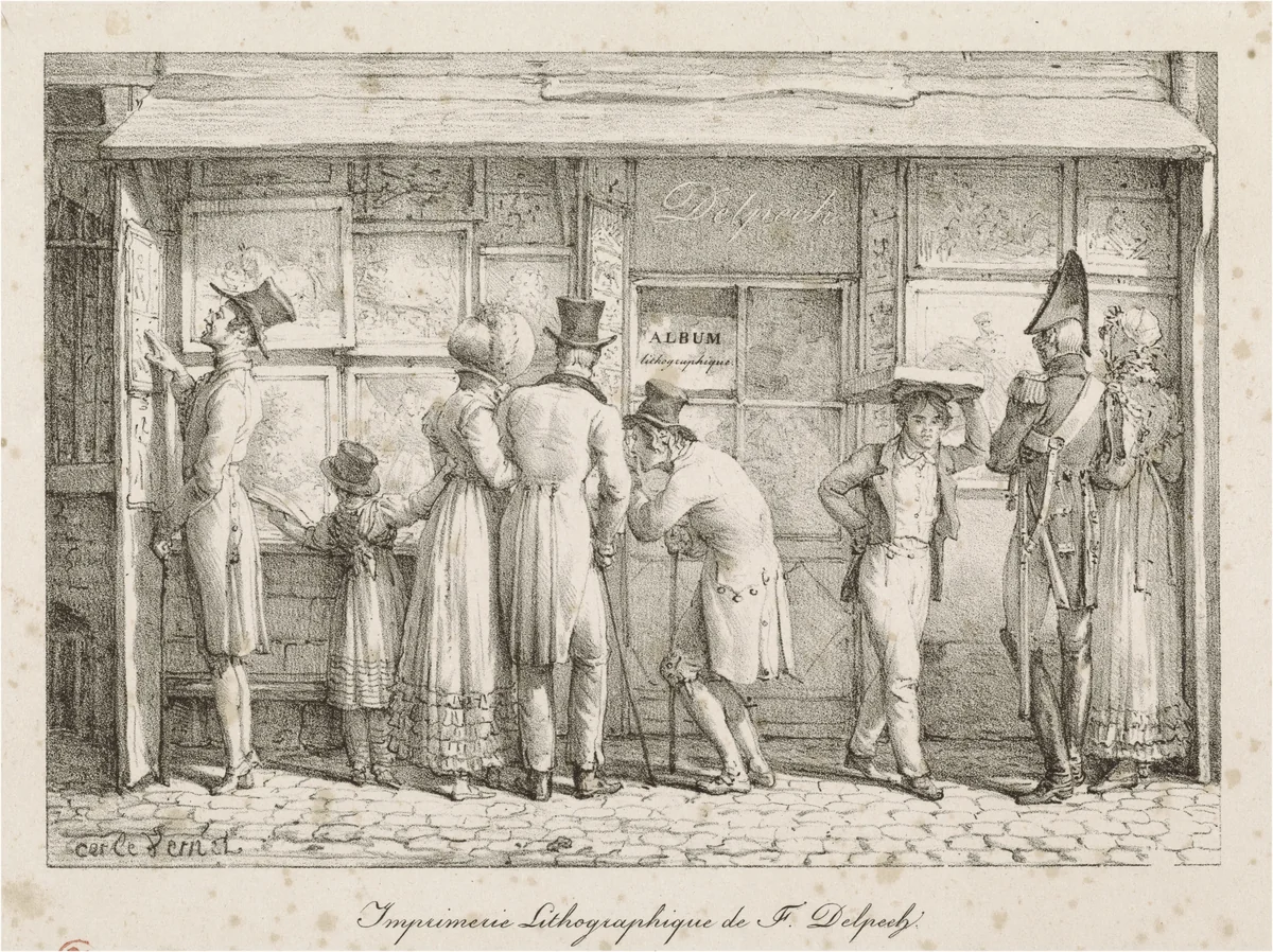 Imprimerie lithographique de F. Delpech (Lithographic Printing House of F. Delpech) by Carle Vernet, print, 1815-1825