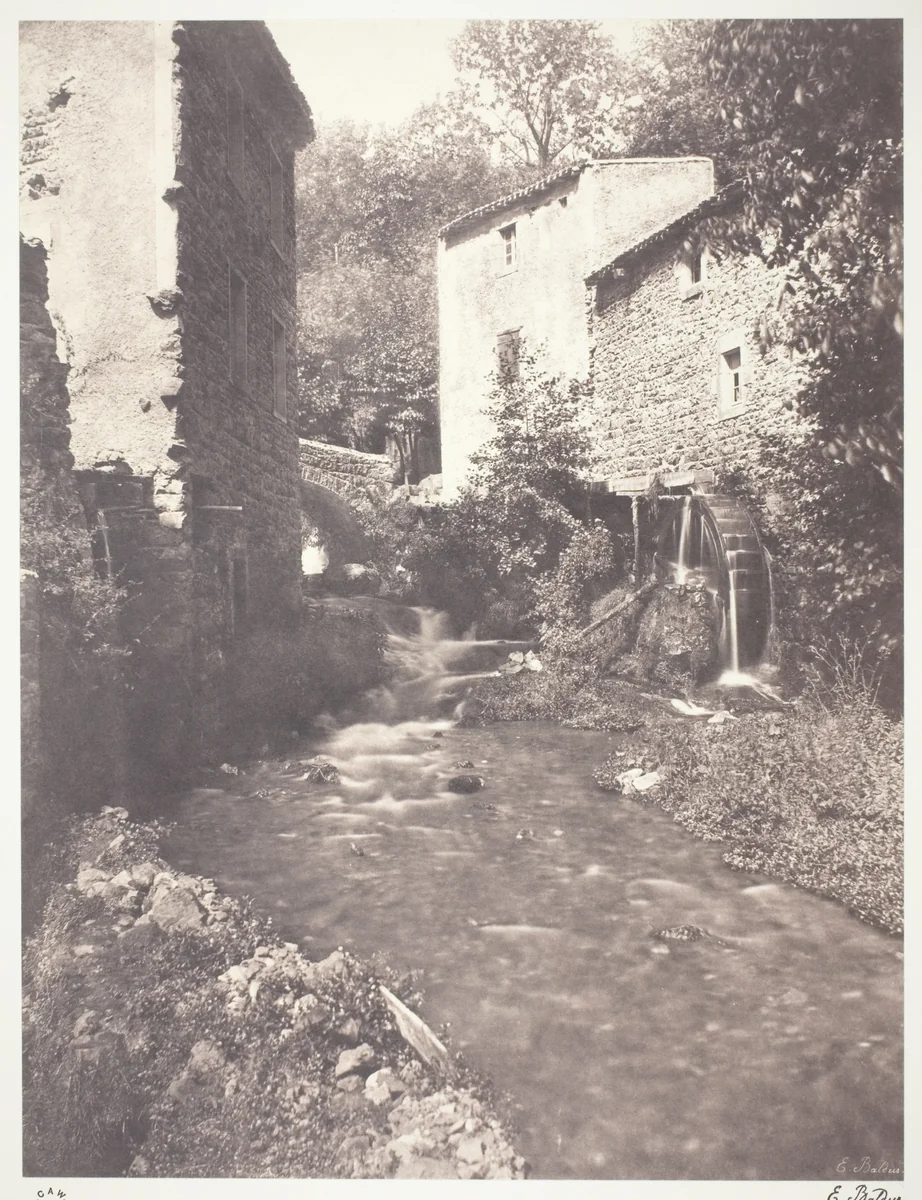Moulins a eau en Auvergne by Édouard Baldus, photograph, 1852