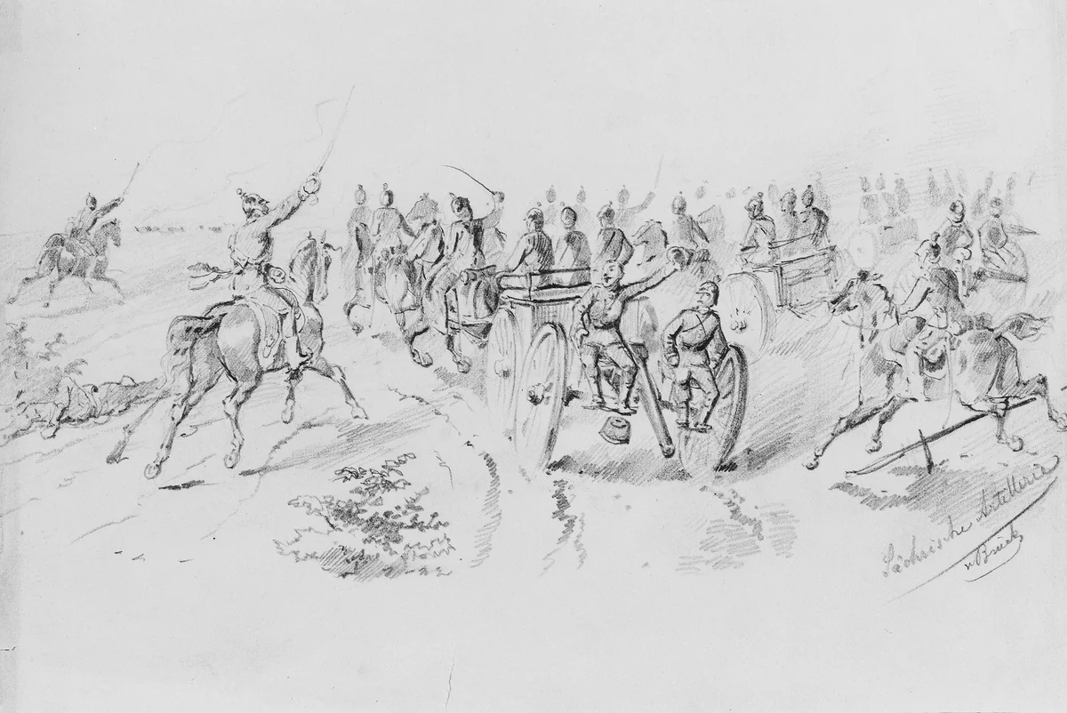 Sachsische Artillerie by O. Von Brück, artwork, 1848-1850