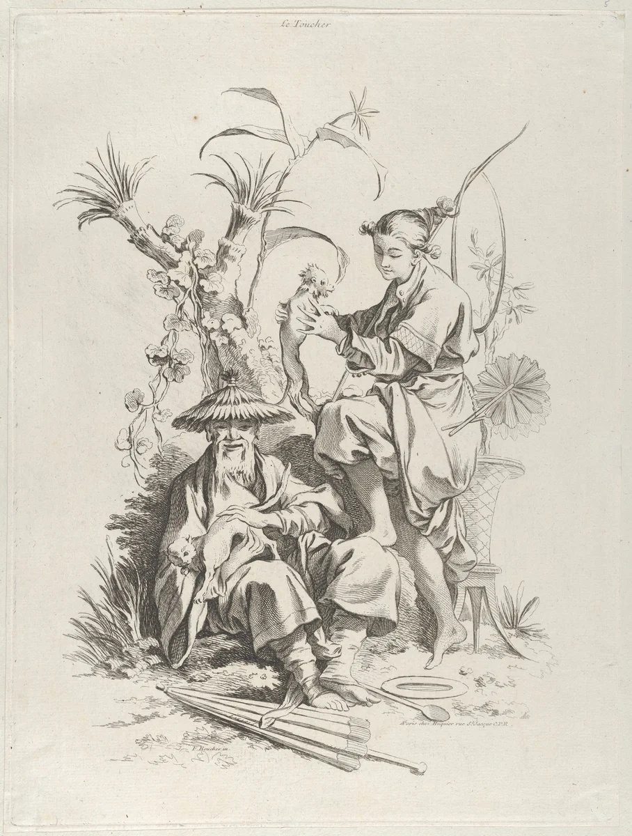 Touch by François Boucher, print, 1720-1770