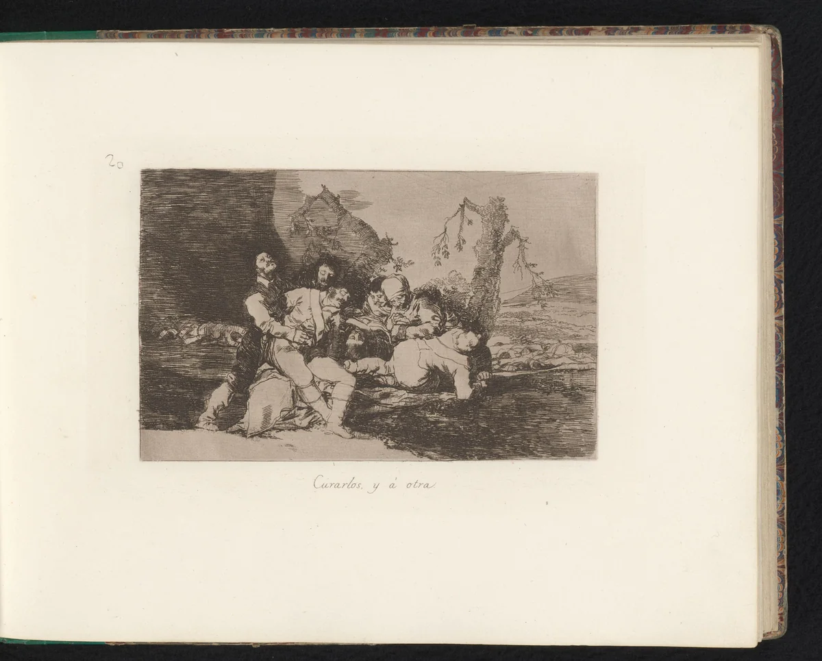 Medische handelingen in een veldhospitaal by Francisco de Goya, book, 1810-1820