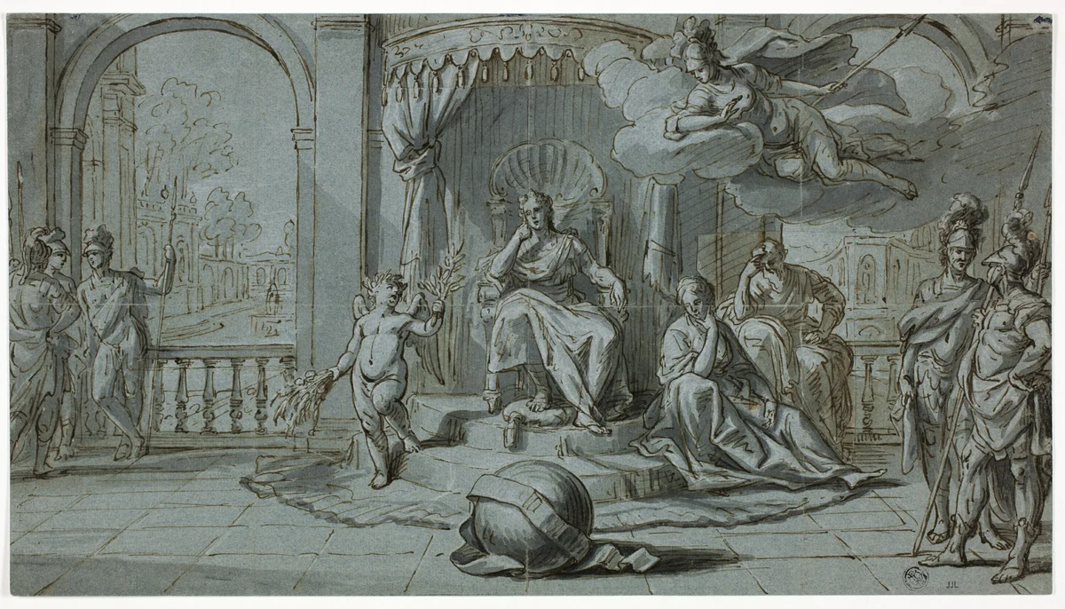 Alexander the Great Plans World Conquest by Antoine Dieu, drawing, 1600-1699