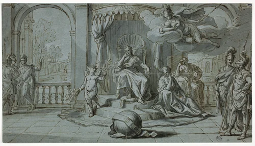 Alexander the Great Plans World Conquest by Antoine Dieu, drawing, 1600-1699