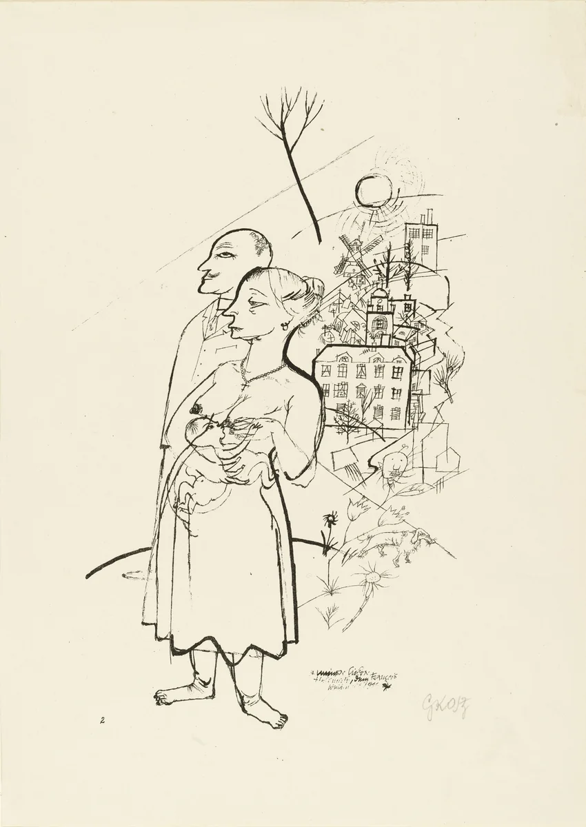 Family (Familie) from the illustrated book Ecce Homo by George Grosz, print, 1916