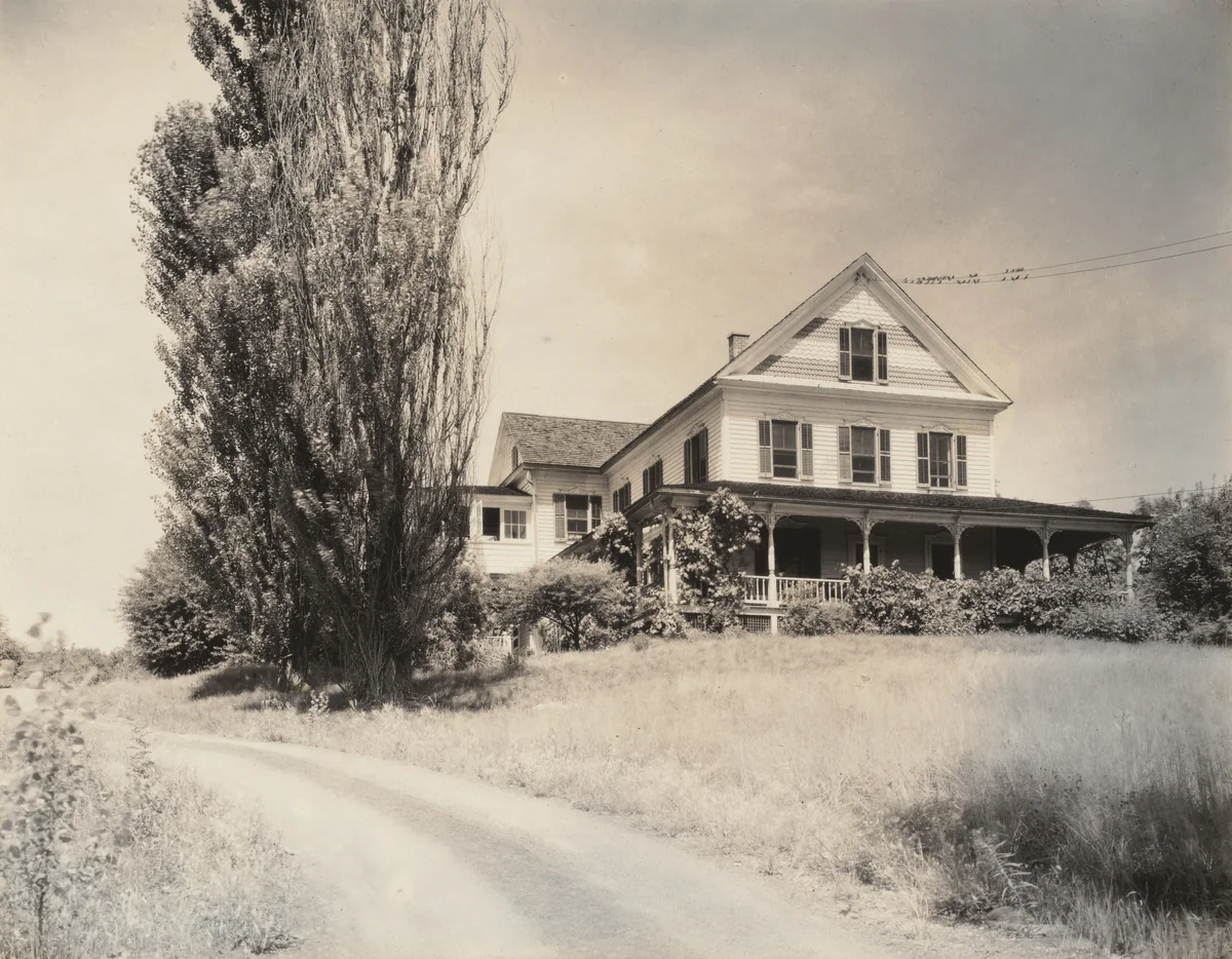 House and Poplars, Lake George by Alfred Stieglitz, photograph, 1932