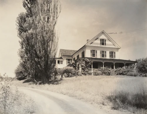 House and Poplars, Lake George by Alfred Stieglitz, photograph, 1932