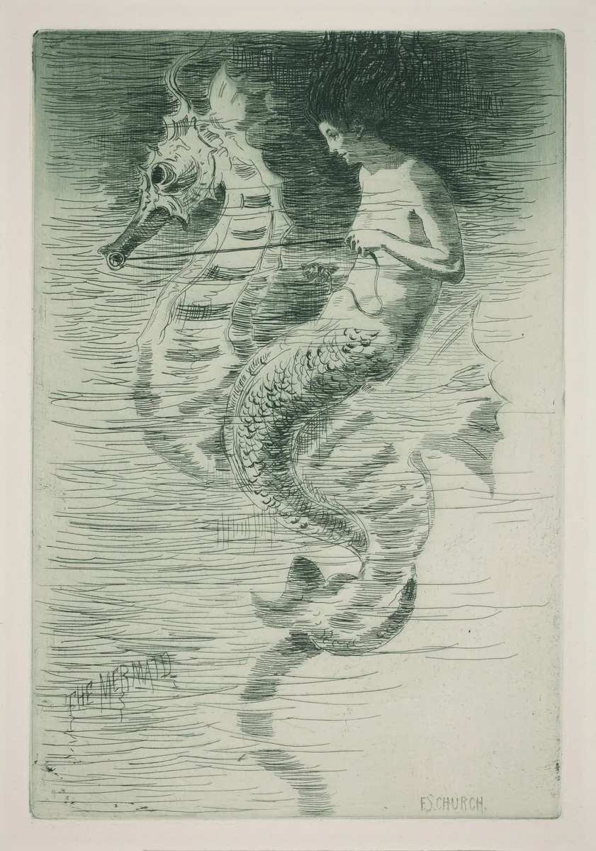 The Mermaid by Frederic Stuart Church, print, 1881