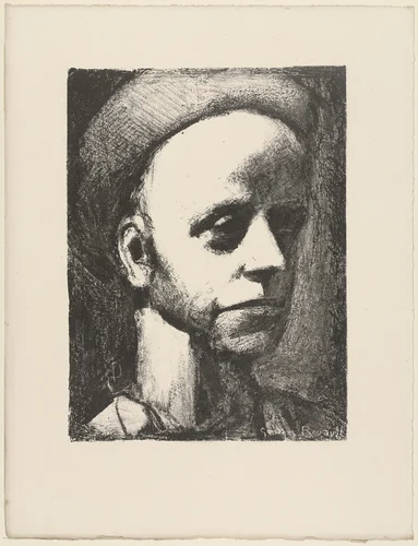 Self-Portrait with Cap by Georges Rouault, print, 1926