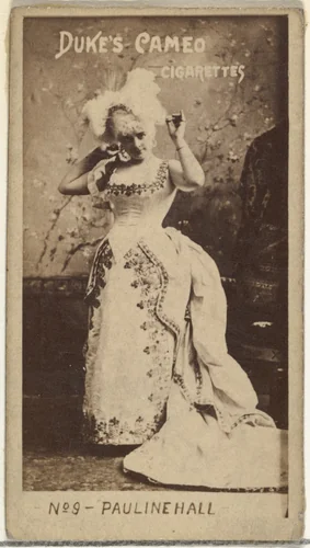 Card Number 9, Pauline Hall, from the Actors and Actresses series (N145-4) issued by Duke Sons & Co. to promote Cameo Cigarettes by W. Duke, Sons & Co., photograph, 1880-1889
