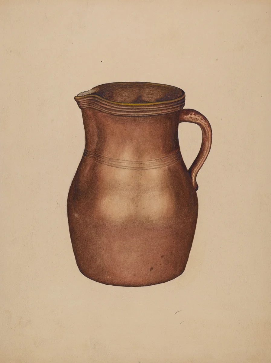 Pottery Jug by Gerald Scalise, index of american design, 1940