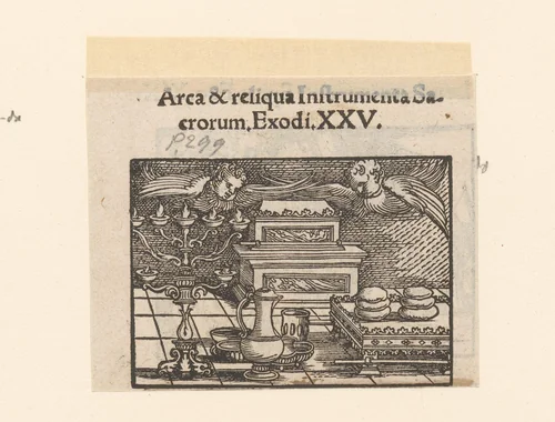 Ark van het Verbond met cherubijnen in de tempel by anonymous, print, 1530-1533
