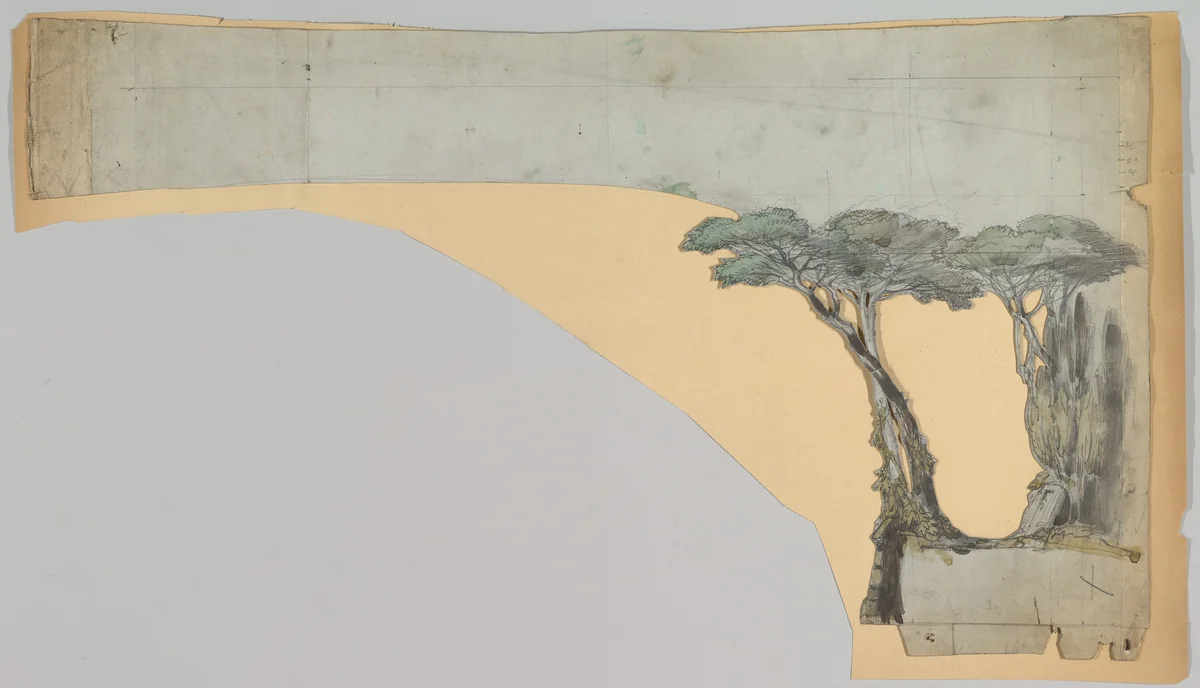 Design for a Stage Set by Eugène Cicéri, drawing, 1830-1890