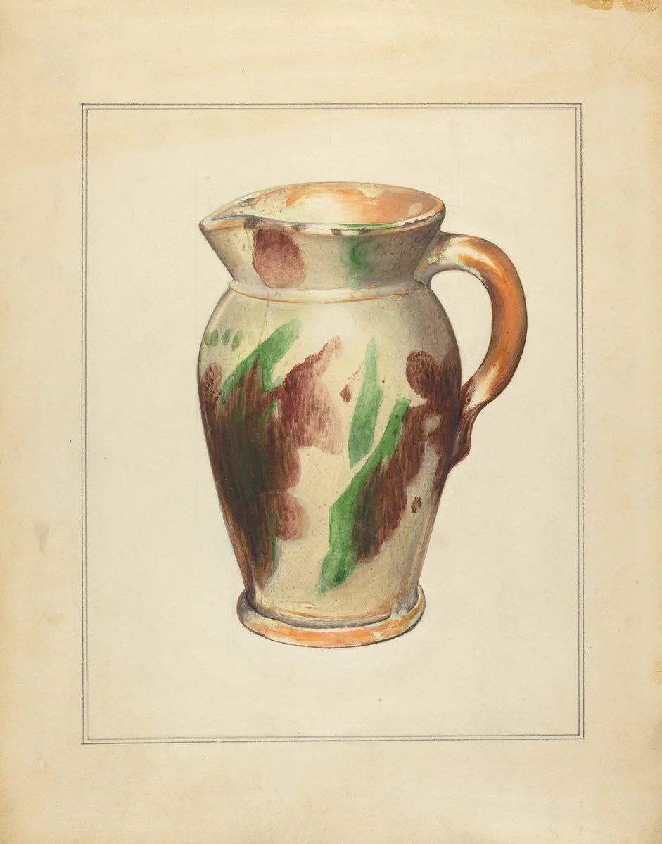 Pitcher by Anna Aloisi, index of american design, 1935-1942