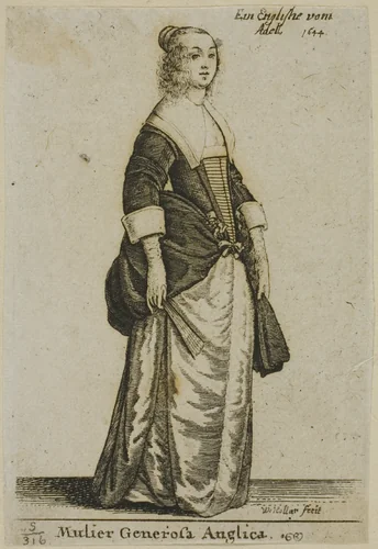 English Gentlewoman by Wenceslaus Hollar, print, 1644