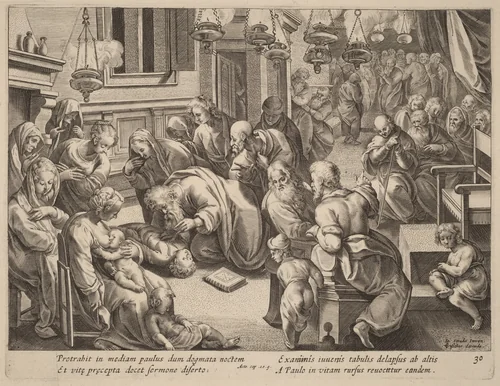 The Fall of Euthychus by Philip Galle, print, 1537-1612