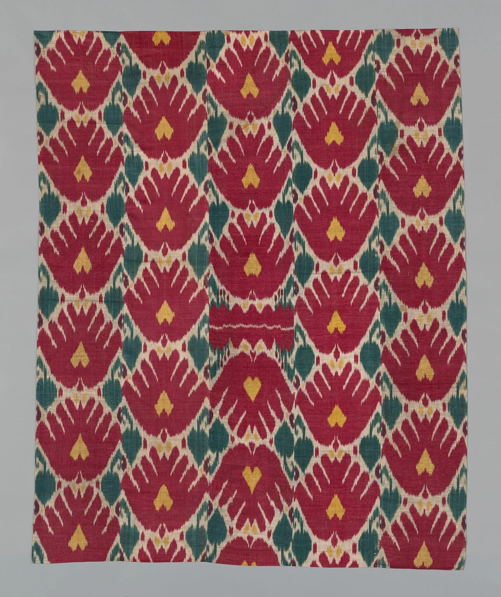 Wall Hanging Composed of Five Panels by Uzbekistan, Samarkand or Bukhara, textile, 1850-1875