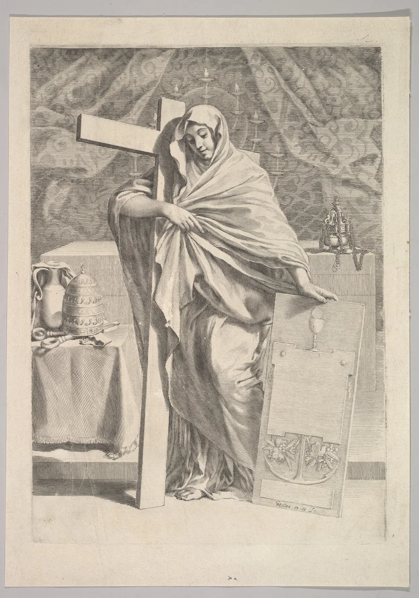 Personification of Faith by Claude Mellan, print, 1642