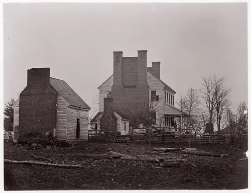 Lewis House. Battlefield of Bull Run by George N. Barnard, photograph, 1861-1862