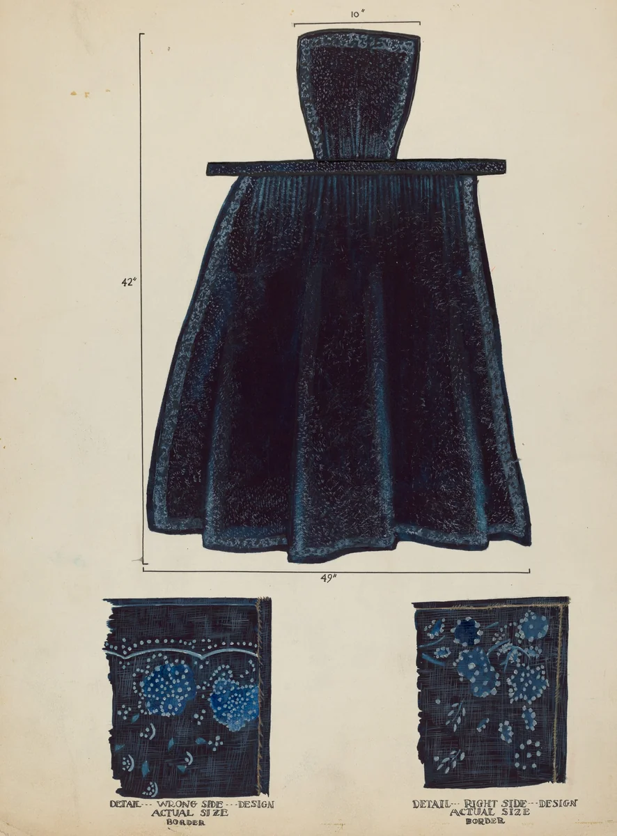 Apron by Roberta Elvis, index of american design, 1936