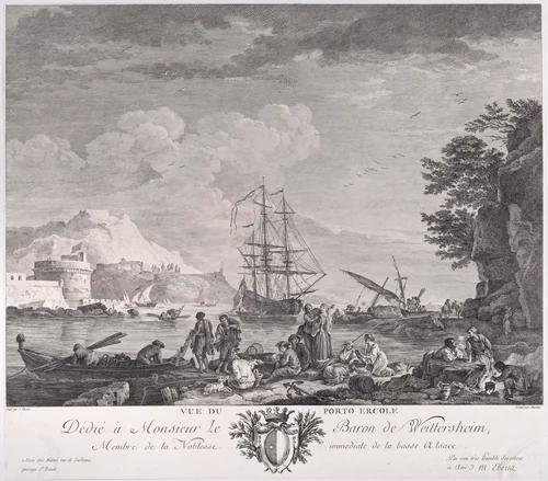 View of Port Ercole by Joseph Vernet, print, 1745-1805