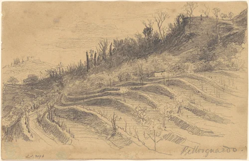 Bellosguardo, Florence by John Singer Sargent, drawing, 1870-1872