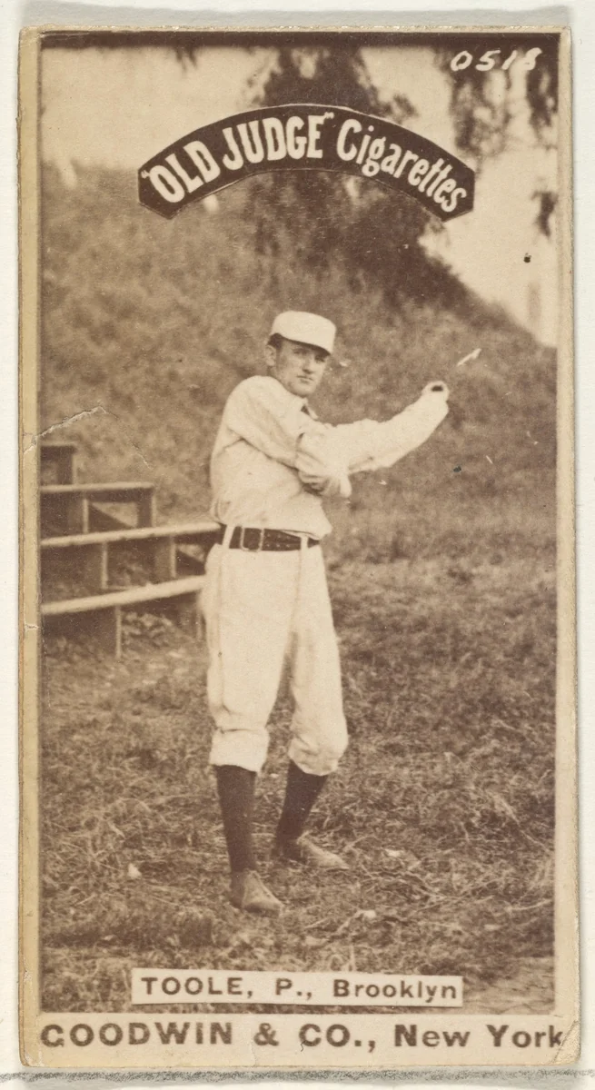 Toole, Pitcher, Brooklyn, from the Old Judge series (N172) for Old Judge Cigarettes by Goodwin & Company, photograph, 1887-1890