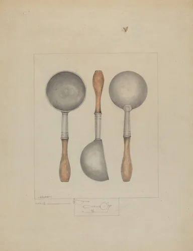 Pewter Ladle by Henry Meyers, index of american design, 1936