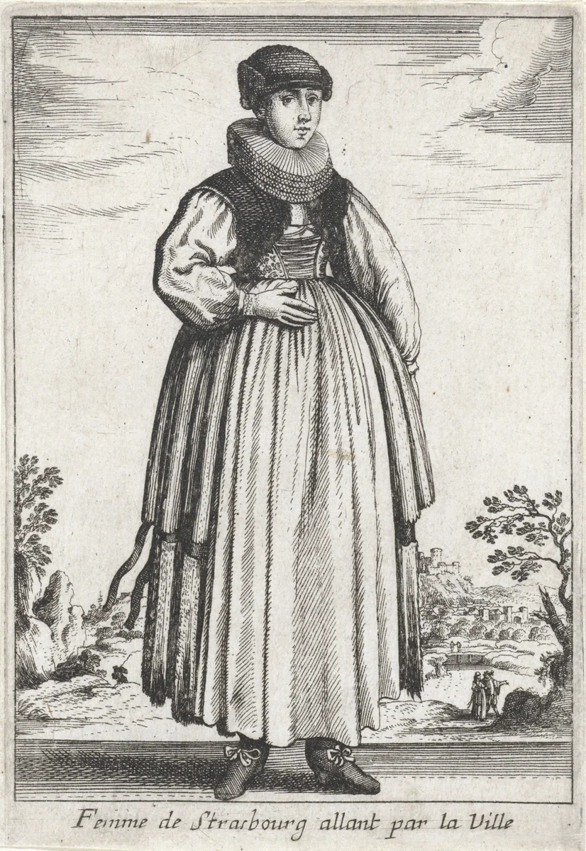 Femme de Strasbourg allant par la Ville by anonymous, print, 1662