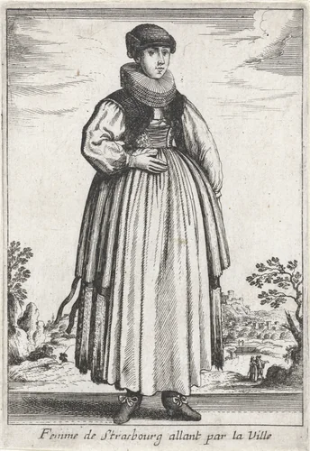 Femme de Strasbourg allant par la Ville by anonymous, print, 1662