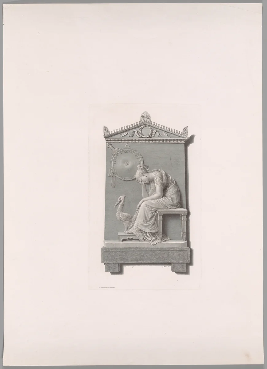 Funerary Monument of Prince William of Orange Nassau, from Oeuvre de Canova by Giovanni Battista Balestra, print, 1817