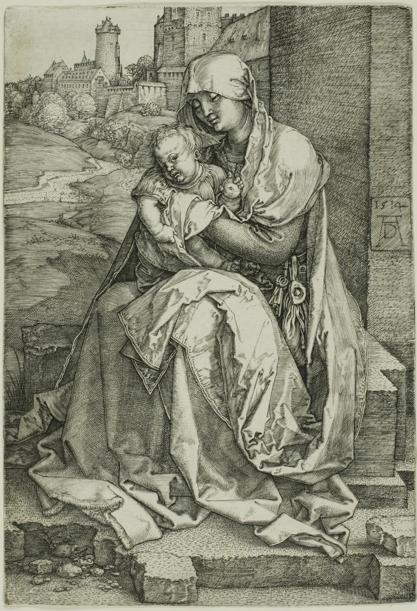 Madonna by the Wall by Albrecht Dürer, print, 1514