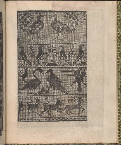 Ornamento delle belle & virtuose donne, page 11 (verso) by Matteo Pagano, book, 1554