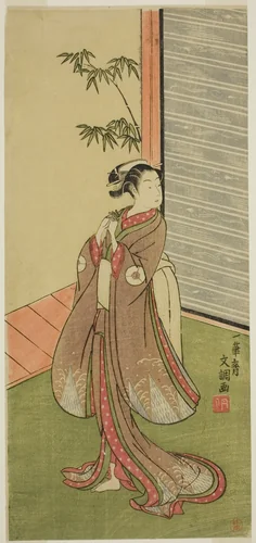 The Actor Iwai Hanshiro IV in a Female Role by Ippitsusai Buncho, print, 1764-1774