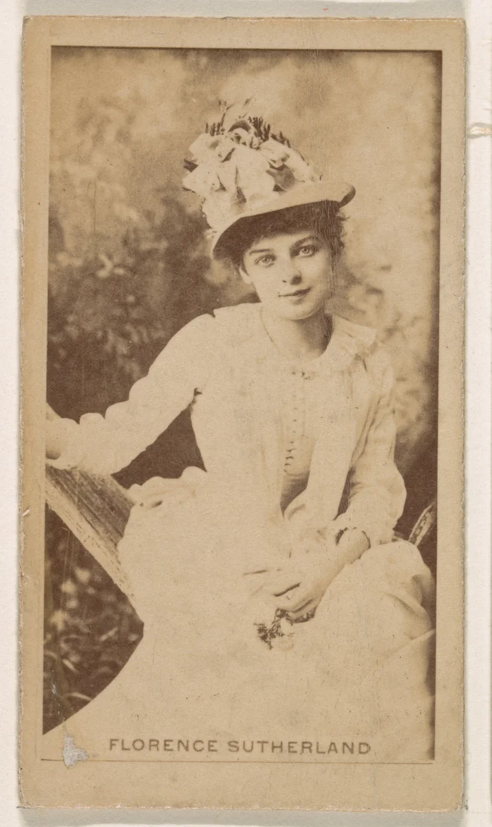 Miss Florence Sutherland, from the Actresses series (N245) issued by Kinney Brothers to promote Sweet Caporal Cigarettes by Kinney Brothers Tobacco Company, photograph, 1890