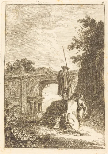The Triumphal Arch by Hubert Robert, print, 1733-1808