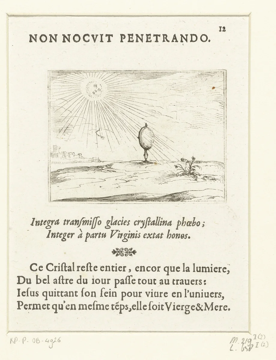 Zonnestralen schijnen door een glas by Jacques Callot, print, 1625-1629