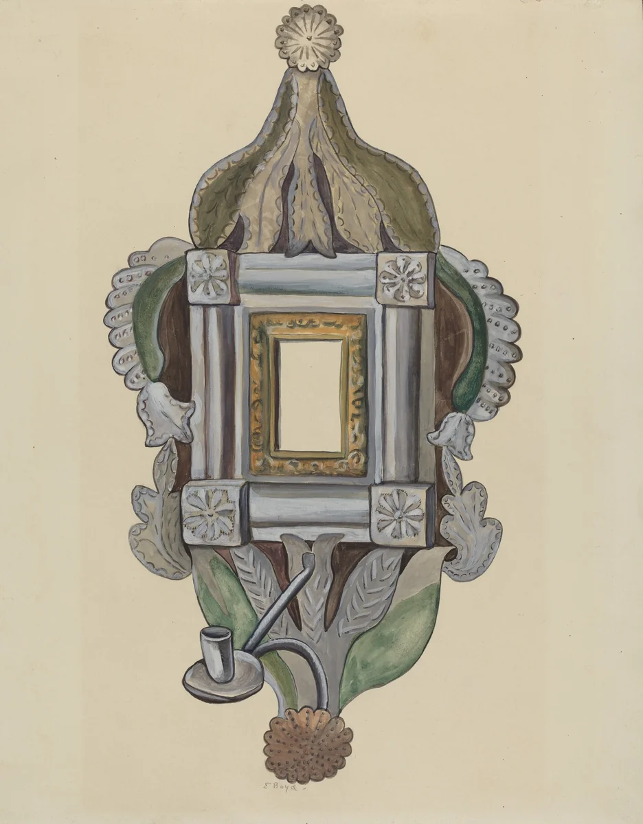 Candle Sconce with Mirror by E. Boyd, index of american design, 1935-1942