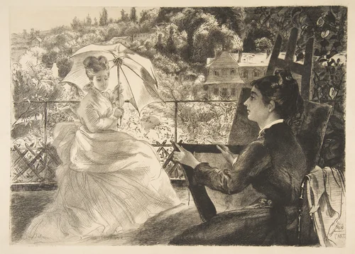La Terrasse de la Villa Brancas, from "L'Art" by Félix Bracquemond, print, 1876