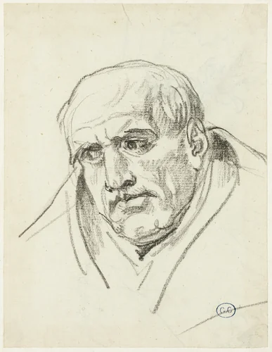Bust of an Older Man by Jacques-Louis David, drawing, 1805-1815