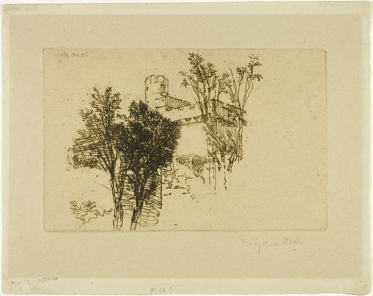 The Turret by Francis Seymour-Haden, print, 1879