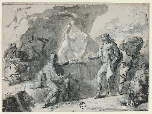 Forge of Vulcan by Domenico Mondo, painting, 1747-1806