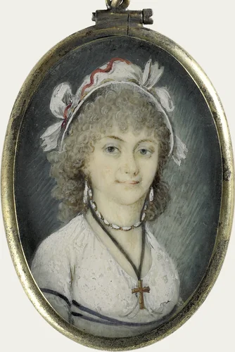 Portret van een jonge vrouw by anonymous, painting, 1805