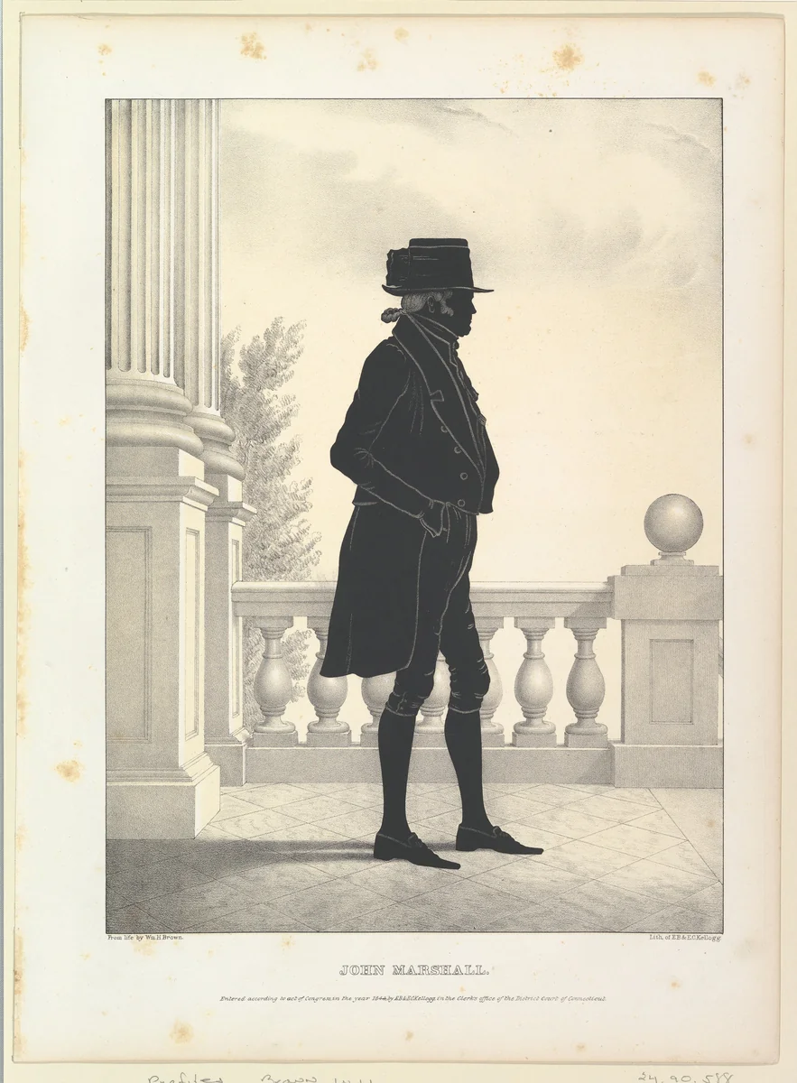 Silhouette Portrait of John Marshall by William Henry Brown, print, 1844