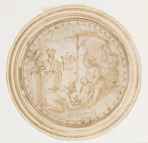 Adoration of the Magi by anonymous, drawing, 1500-1600