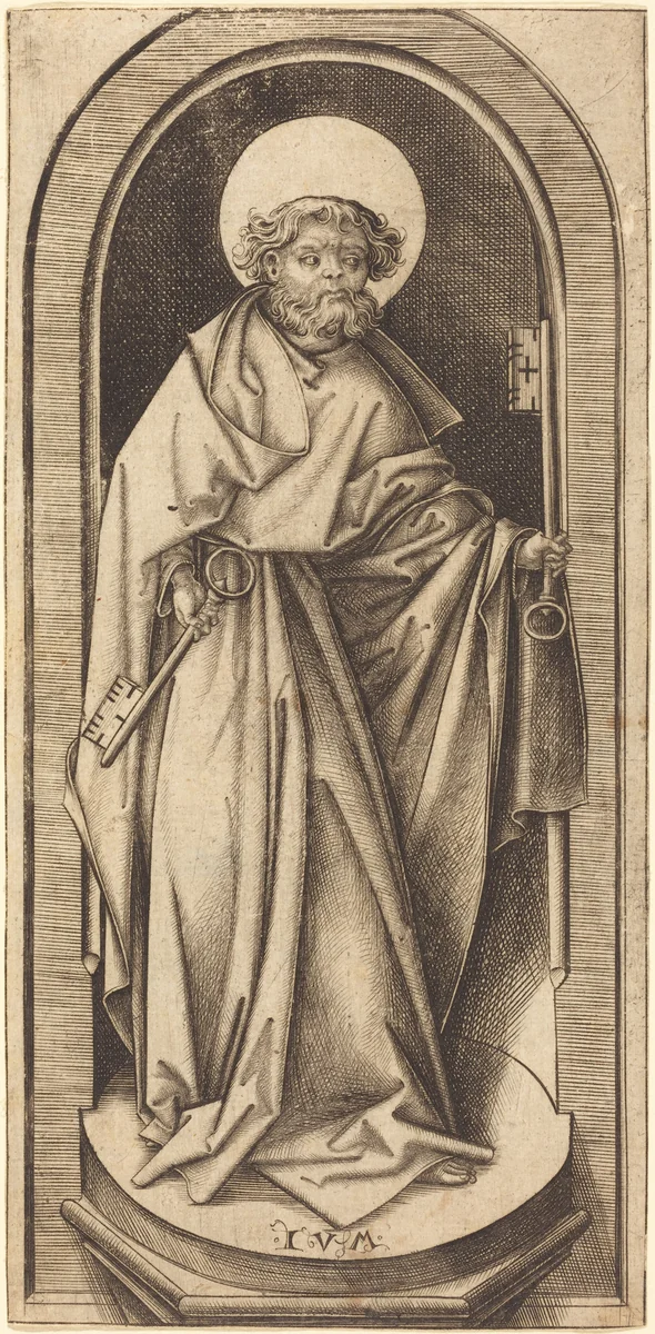 Saint Peter by Israhel van Meckenem, print, 1490-1503